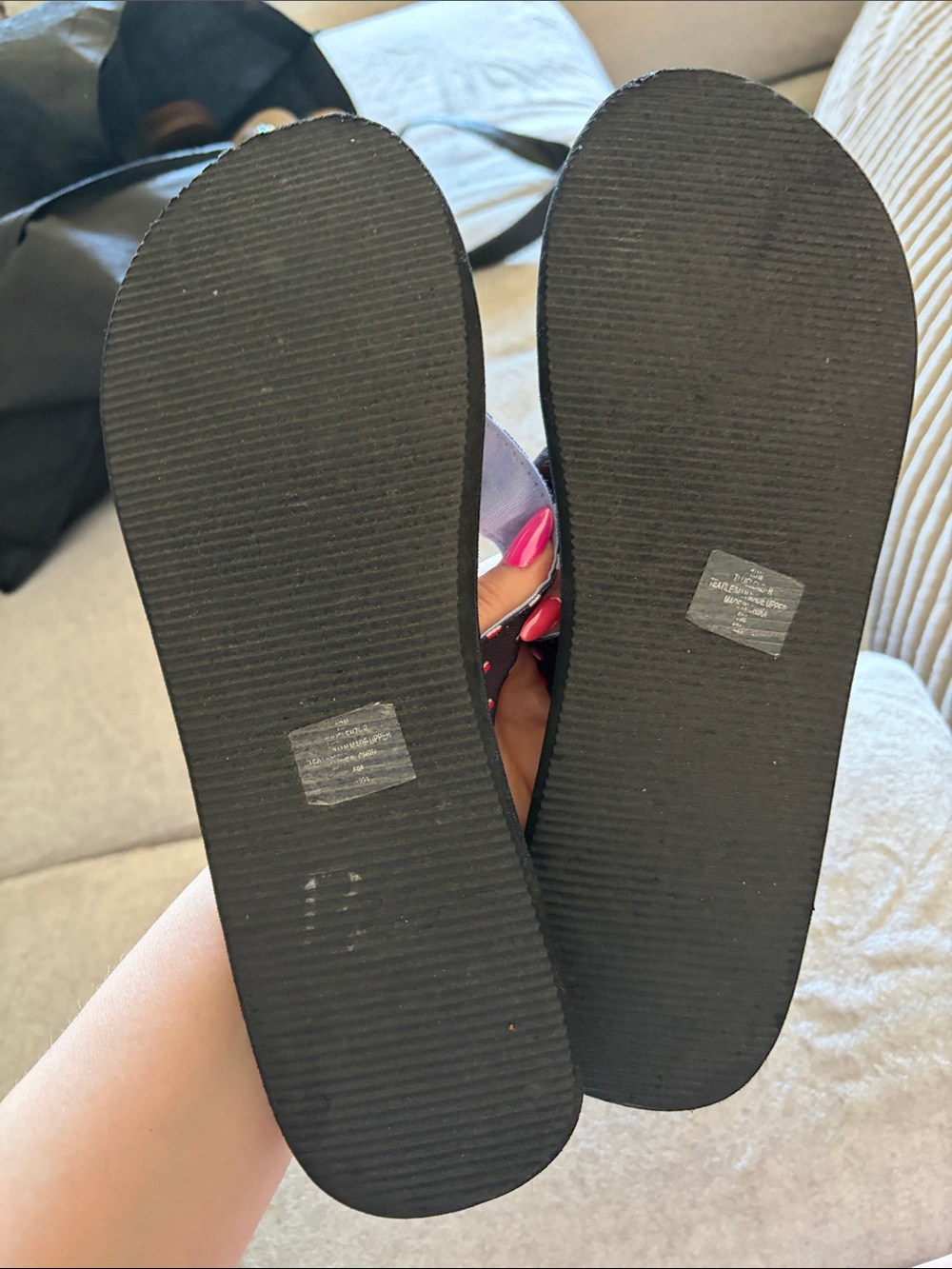 Tommy Hilfiger Sandals with Navy Straps and Red Stitching - 10 - Picture 3 of 3
